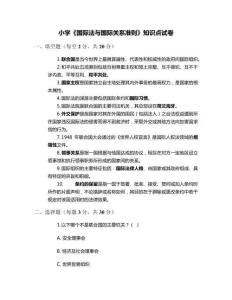 小學(xué)《國際法與國際關(guān)系準(zhǔn)則》知識點(diǎn)試卷
