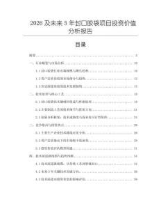 2026及未來(lái)5年封口膠袋項(xiàng)目投資價(jià)值分析報(bào)告