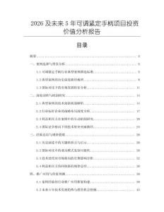 2026及未來5年可調緊定手柄項目投資價值分析報告