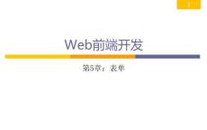 Web前端開發從學到用完美實踐 課件 第05章 表單