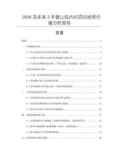 2026及未來5年登山包內(nèi)襯項目投資價值分析報告