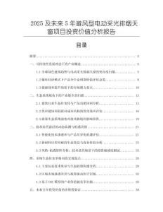 2025及未來5年避風型電動采光排煙天窗項目投資價值分析報告