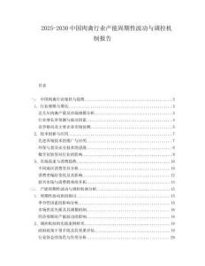 2025-2030中國肉禽行業(yè)產(chǎn)能周期性波動與調(diào)控機制報告