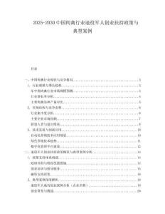2025-2030中國肉禽行業退役軍人創業扶持政策與典型案例