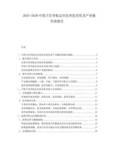 2025-2030中國衛星導航定位技術民用化及產業鏈價值報告
