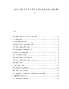 2025-2030零售業(yè)數(shù)字化轉(zhuǎn)型與企業(yè)競爭力研究報告