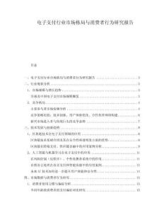 電子支付行業市場格局與消費者行為研究報告