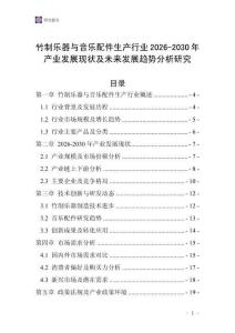 竹制樂器與音樂配件生產(chǎn)行業(yè)2026-2030年產(chǎn)業(yè)發(fā)展現(xiàn)狀及未來發(fā)展趨勢分析研究