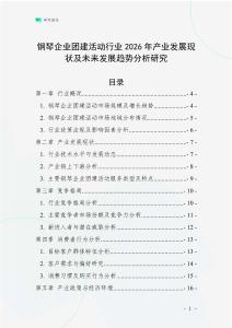 鋼琴企業(yè)團(tuán)建活動(dòng)行業(yè)2026年產(chǎn)業(yè)發(fā)展現(xiàn)狀及未來發(fā)展趨勢(shì)分析研究
