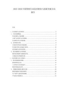 2025-2030中國型材行業技術壁壘與創新突破方向報告