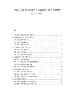 2025-2030中國影視內容出海策略與海外流媒體平臺合作路徑