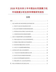 2026年及未來5年中國加長雙面磨刀機市場數(shù)據(jù)分析及競爭策略研究報告
