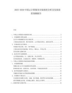 2025-2030中國(guó)云計(jì)算服務(wù)市場(chǎng)現(xiàn)狀分析及發(fā)展前景預(yù)測(cè)報(bào)告