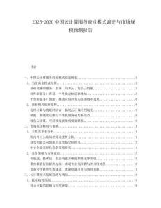 2025-2030中國(guó)云計(jì)算服務(wù)商業(yè)模式演進(jìn)與市場(chǎng)規(guī)模預(yù)測(cè)報(bào)告