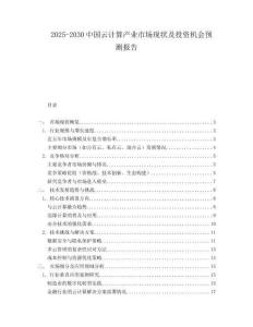 2025-2030中國(guó)云計(jì)算產(chǎn)業(yè)市場(chǎng)現(xiàn)狀及投資機(jī)會(huì)預(yù)測(cè)報(bào)告