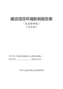 隆安獨立儲能項目（200MW_400MWh）環境影響報告表