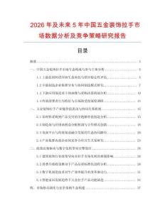 2026年及未來5年中國五金裝飾拉手市場數據分析及競爭策略研究報告