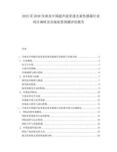 2025至2030全球及中國超聲波穿透光束傳感器行業項目調研及市場前景預測評估報告