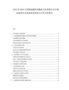 2025至2030中國酪氨酸羥化酶缺乏癥藥物行業(yè)市場深度研究及發(fā)展前景投資可行性分析報告