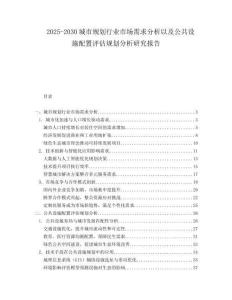 2025-2030城市规划行业市场需求分析以及公共设施配置评估规划分析研究报告