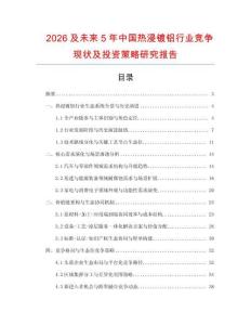 2026及未來5年中國熱浸鍍鋁行業(yè)競爭現(xiàn)狀及投資策略研究報告