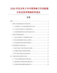 2026年及未來5年中國珠峰刀市場數據分析及競爭策略研究報告