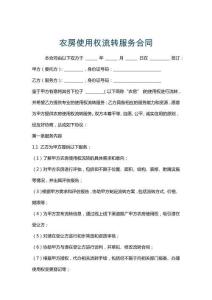 農(nóng)房使用權(quán)流轉(zhuǎn)服務(wù)合同