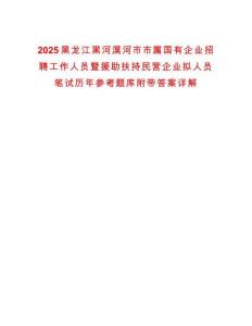 2025黑龍江黑河漠河市市屬國有企業(yè)招聘工作人員暨援助扶持民營企業(yè)擬人員筆試歷年參考題庫附帶答案詳解