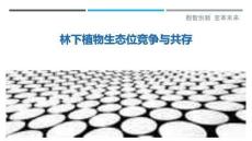 林下植物生態位競爭與共存