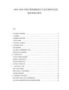 2025-2030中國計算機輔助設計行業市場研究及發展前景探討報告