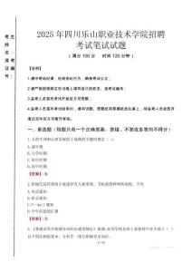 2025年四川樂山職業技術學院招聘真題