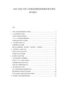 2025-2030中國工業視覺檢測系統準確率提升路徑研究報告