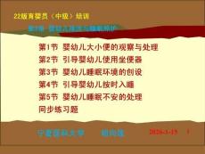 20版中級育嬰員技能培訓(xùn) 第3章嬰幼兒排泄與睡眠照護(hù)