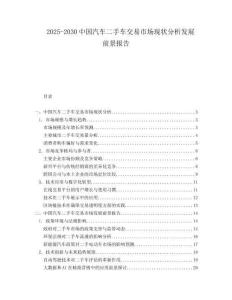 2025-2030中國汽車二手車交易市場現狀分析發展前景報告