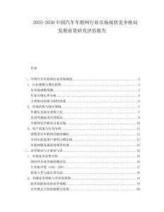 2025-2030中國汽車車聯網行業市場現狀競爭格局發展前景研究評估報告