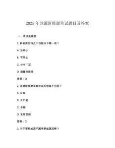 2025年龍源新能源筆試題目及答案
