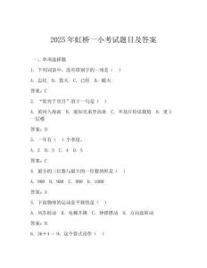 2025年虹橋一小考試題目及答案