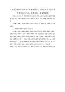【最全】2025年中國量子精密測量行業上市公司全方位對比（附業務布局匯總、業績對比、業務規劃等）