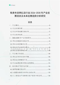 鞋類專賣網紅店行業2026-2030年產業發展現狀及未來發展趨勢分析研究