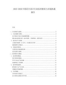 2025-2030中國芯片設計行業(yè)技術壁壘與市場機遇報告