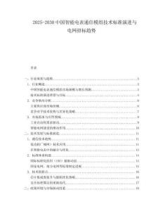 2025-2030中國智能電表通信模組技術標準演進與電網(wǎng)招標趨勢