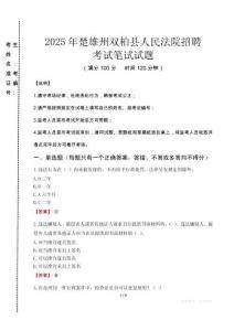 2025年楚雄州雙柏縣人民法院招聘真題