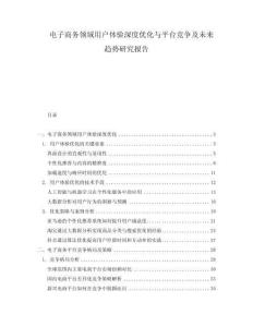 電子商務(wù)領(lǐng)域用戶體驗(yàn)深度優(yōu)化與平臺競爭及未來趨勢研究報(bào)告
