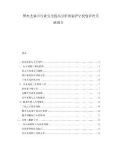 警察去城市行業(yè)安全提高分析規(guī)劃評估投資管理策略報告
