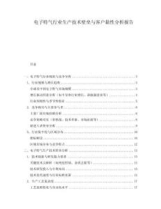 電子特氣行業生產技術壁壘與客戶黏性分析報告