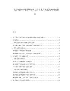電子商務市場發展現狀與跨境電商發展策略研究報告