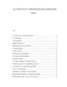 電子商務平臺用戶體驗優化現狀及提升規劃分析研究報告