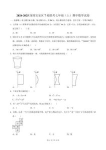 2024-2025學年深圳市寶安區7校聯考7上期中數學試卷（含答案）