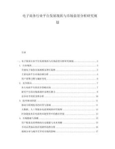電子商務行業平臺發展現狀與市場前景分析研究規劃