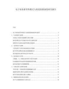 電子商務新零售模式與渠道創新深度研究報告